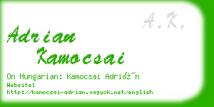 adrian kamocsai business card